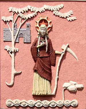 St Sidwell wall sculpture St Sidwell wall sculpture