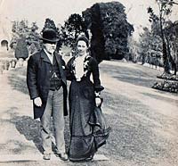 Edward and Annie Shrimpton in the garden. Edward and Annie Shrimpton in the garden.