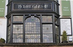 Three Gables Three Gables - leaded window.