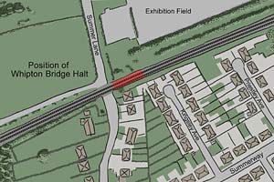 St Thomas Station Map of Whipton Bridge Halt