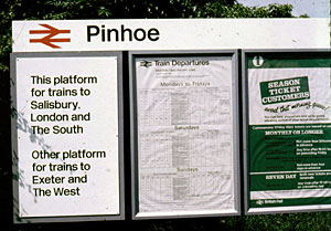 Pinhoe timetable 1983 Pinhoe timetable 1983