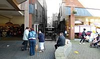 The Mote Garage, Fore Street Narrow Goldsmith Street cut through the Guildhall Centre
