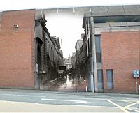 Thorn Garage, Fore Street Goldsmith Street would have cut through W H Smiths to emerge into Paul Street