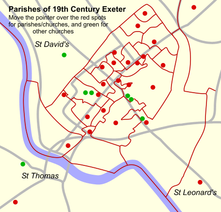 Map of the Parishes of Exeter in the 19th Century Map of the Parishes of Exeter in the 19th Century