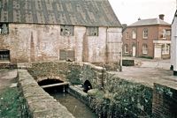 The dipping steps where the Upper Leat enters Cricklepit Mill