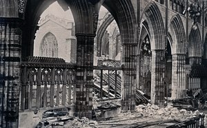 Engine Mill Bridge, Bonhay Road The Cathedral after the blitz.