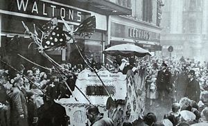 House of Fraser Father Christmas arrives at Walton's.