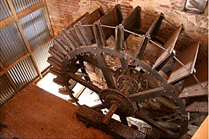 The restored wheel at Cricklepit The restored wheel at Cricklepit