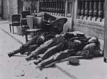 Exhausted firefighters resting Exhausted firefighters resting
