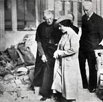 The Queen inspects the damage in the Cathedral The Queen inspects the damage in the Cathedral