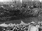 The crater of the Union Road bomb The crater of the Union Road bomb
