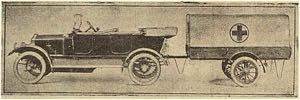 Ambulance trailer and car Ambulance trailer known as the Trailby.