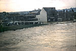 Exe Island under water The river overflows Okehampton Street