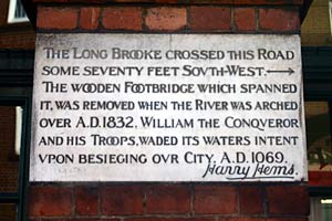 Harry's plaque remembering William I in Longbrook Street Harry's plaque remembering William I in Longbrook Street