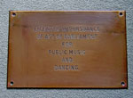The Queen inspects the damage in the Cathedral The license plaque for music and dancing