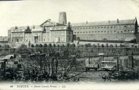 Tudor House Postcard of Exeter Prison from Northernhay.
