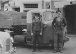 Thomas Brown (left) and his Scammell Thomas Brown (left) and his Scammell