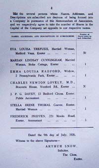 Western Times and Ross & Co The seven subscribers who formed the EXETER WORKMANS DWELLING COMPANY