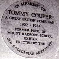 School plaque to Tommy Cooper School plaque to Tommy Cooper
