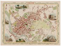 Marsh Barton and St Thomas Map by John Tallis 1851-1854