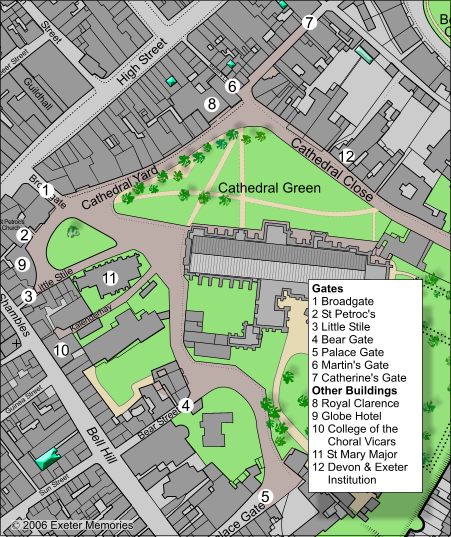 Map of Cathedral Close Map of Cathedral Close