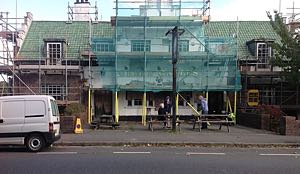 Green Gables, Buddle Lane Green Gables being repaired and painted.