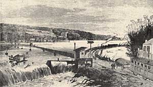 The Cowley Bridge Inn during the 1866 floods. The Cowley Bridge Inn during the 1866 floods.