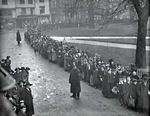 Potato queue in Cathedral Yard 1917 Potato queue in Cathedral Yard 1917