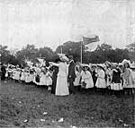 Royal Clarence garage The girls celebrate Empire Day