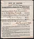 Driving Licence interior 1930 Driving Licence interior 1930