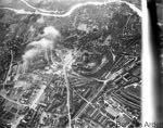Aerial view of the city after the bombing Aerial view of the city after the bombing