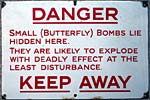 Unexploded bomb sign Unexploded bomb sign