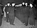Police parade with first female police officer 1954 Police parade with first female police officer 1954