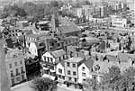 Police cars 1954 Re-building the High Street from the Cathedral roof