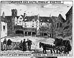 Old Exe Bridge and brewery 1879 Old Exe Bridge and brewery 1879