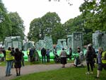 Tornado hits Exeter Inflatable Stone Henge, Belmont Park