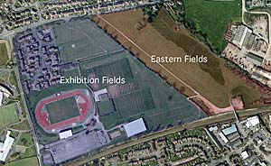 Clifton Hill Leisure Centre Map of Exhibition Fields and Eastern Fields