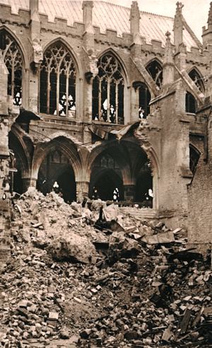 Bomb damage in the Cathedral Bomb damage in the Cathedral