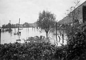 Exwick playing fields in flood Exwick playing fields in flood