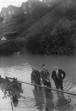 Outside Exwick Villas during the floods Outside Exwick Villas during the floods