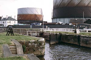 The gasworks by the canal The gasworks by the canal