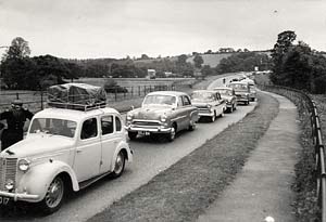 A traffic jam in the 1950s A traffic jam in the 1950s