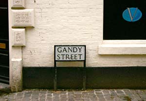 The Gandy Street sign The Gandy Street sign