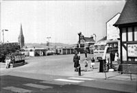 Original 1930s front entrance. The bus station in the late 1950s.