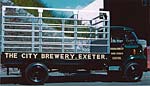 A closed section City Brewery delivery lorry