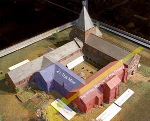 St Nicholas Priory from Mint Lane St Nicholas Priory Model