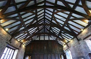 The interior of St Nicholas Priory The parlour roof at St Nicholas Priory