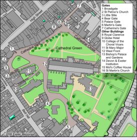 Map of Cathedral precincts Map of Cathedral precincts